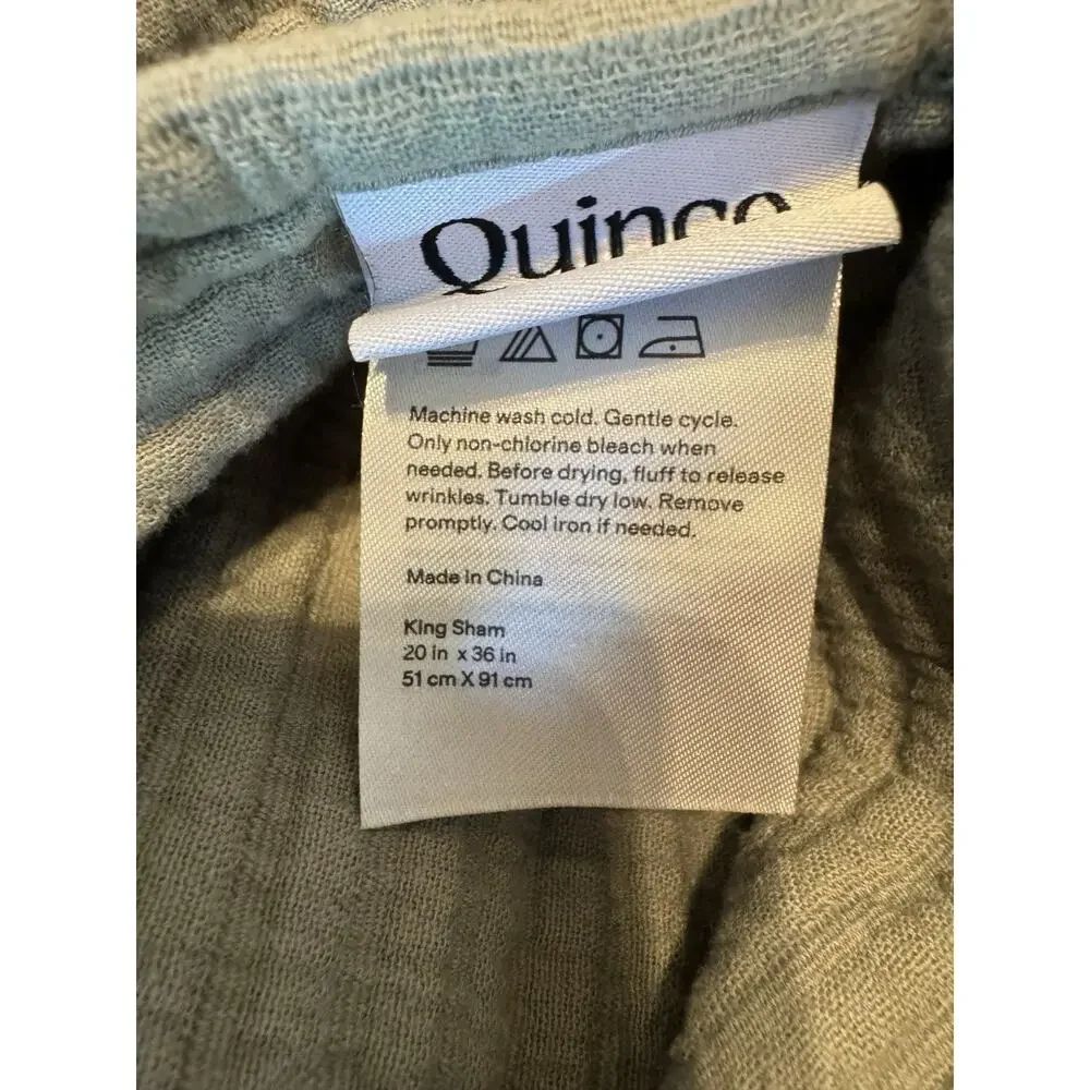 NWOT Quince Organic Cotton Matelasse Sham Set King Dried Sage